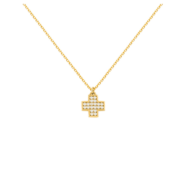 Κολιέ Κ14 χρυσό σταυρός με διαμάντια