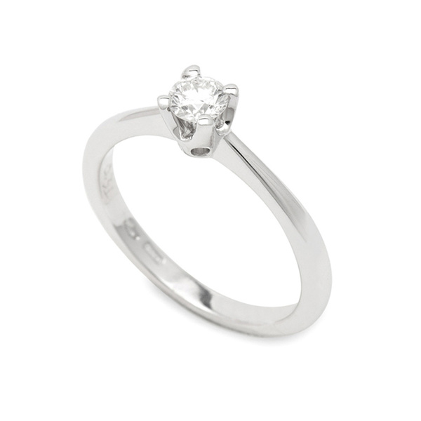 Μονόπετρο δαχτυλίδι Κ18 λευκόχρυσο με διαμάντι 0.30ct , VS1 , F από το GIA