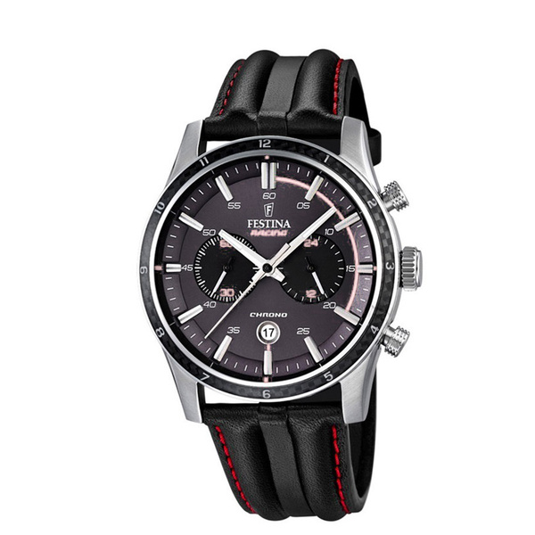 FESTINA chronograph grey dial & black strap