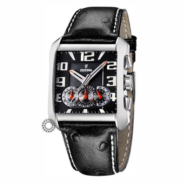 FESTINA chronograph black dial & black leather