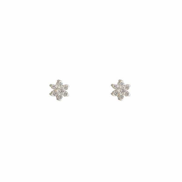 Σκουλαρίκια Κ18 λευκόχρυσα αστέρι με διαμάντια