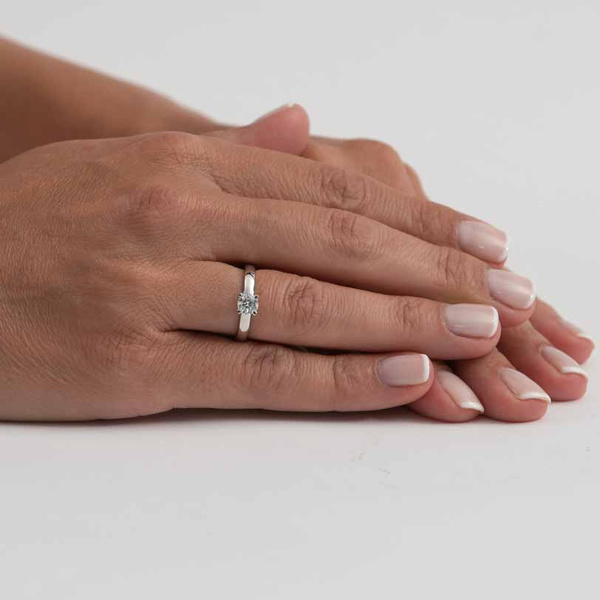 Μονόπετρο δαχτυλίδι Κ18 λευκόχρυσο DIAMONDJOOLS με διαμάντι 0.60ct , VS2 , D από το GIA