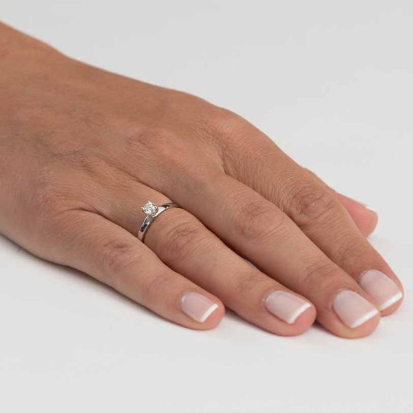 Μονόπετρο δαχτυλίδι Κ18 λευκόχρυσο DIAMONDJOOLS με διαμάντι 0.31ct , VS2 , H από το GIA