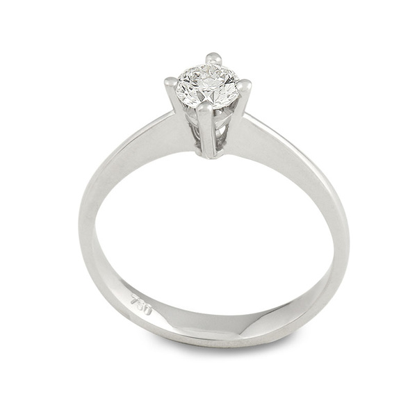 Μονόπετρο δαχτυλίδι Κ18 λευκόχρυσο DIAMONDJOOLS με διαμάντι 0.37ct , VS1 , F από το IGI