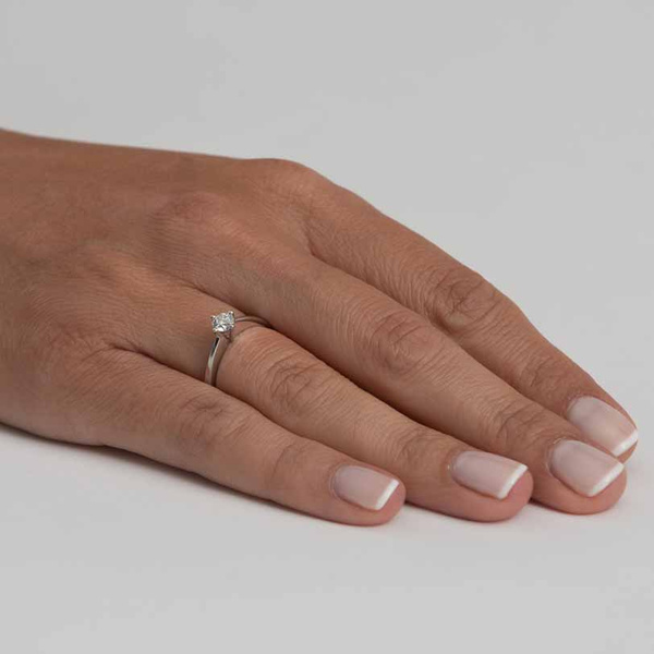 Μονόπετρο δαχτυλίδι Κ18 λευκόχρυσο DIAMONDJOOLS με διαμάντι 0.37ct , VS1 , F από το IGI