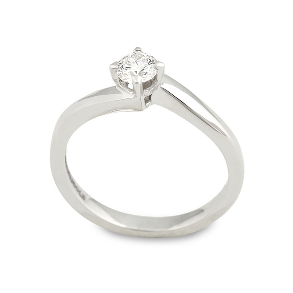 Μονόπετρο δαχτυλίδι Κ18 λευκόχρυσο DIAMONDJOOLS με διαμάντι 0.30ct , VS2 , E από το GIA