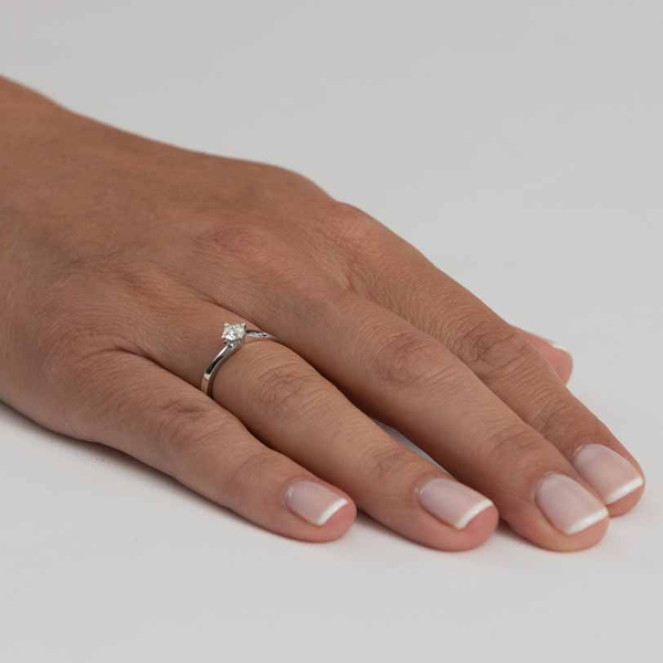 Μονόπετρο δαχτυλίδι Κ18 λευκόχρυσο DIAMONDJOOLS με διαμάντι 0.31ct , VS2 , E από το GIA