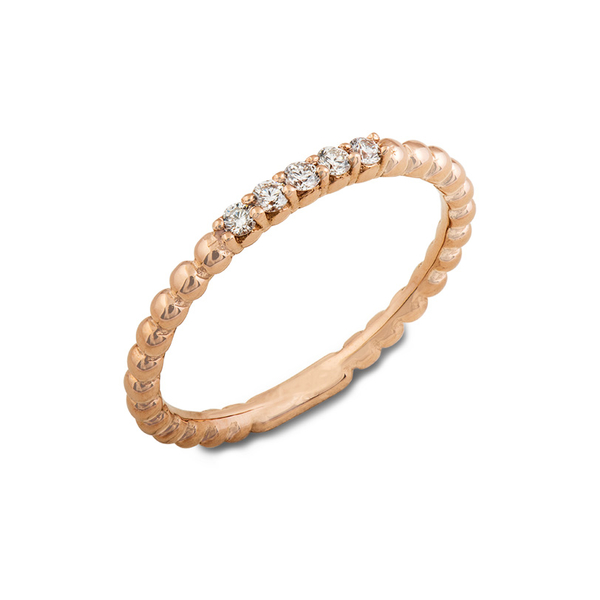Δαχτυλίδι Κ18 ροζ χρυσό με 5 διαμάντια