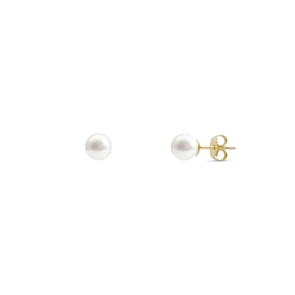 Σκουλαρίκια Κ14 χρυσά με μαργαριτάρι 5.5 mm - 6 mm
