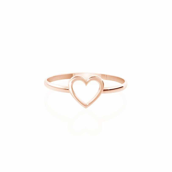 Δαχτυλίδι καρδιά Κ9 ροζ χρυσό