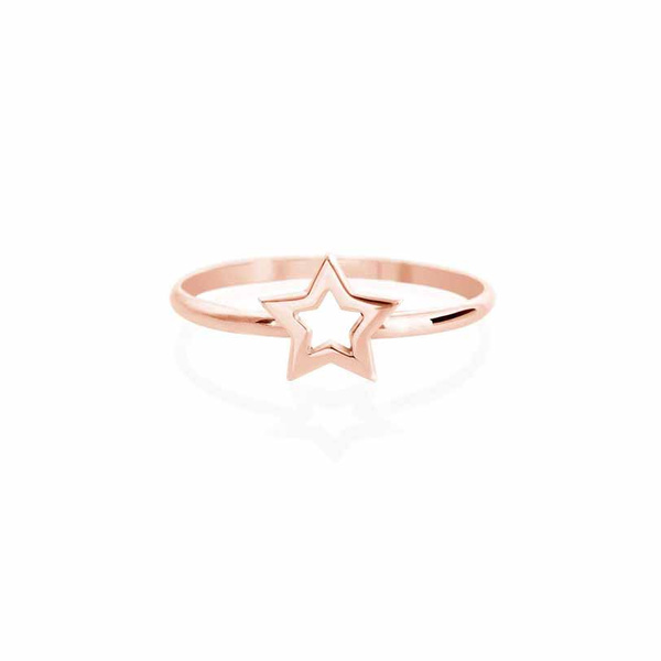 Δαχτυλίδι αστέρι Κ9 ροζ χρυσό