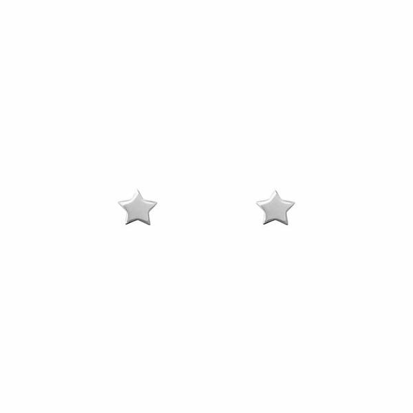 Σκουλαρίκια αστέρι Κ9 λευκόχρυσα