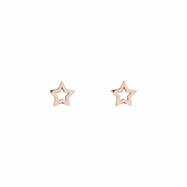 Σκουλαρίκια αστέρι Κ9 ροζ χρυσά