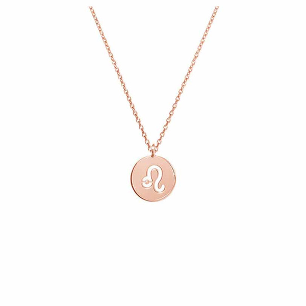 Κολιέ ζώδιο Κ9 ροζ χρυσό Λέων
