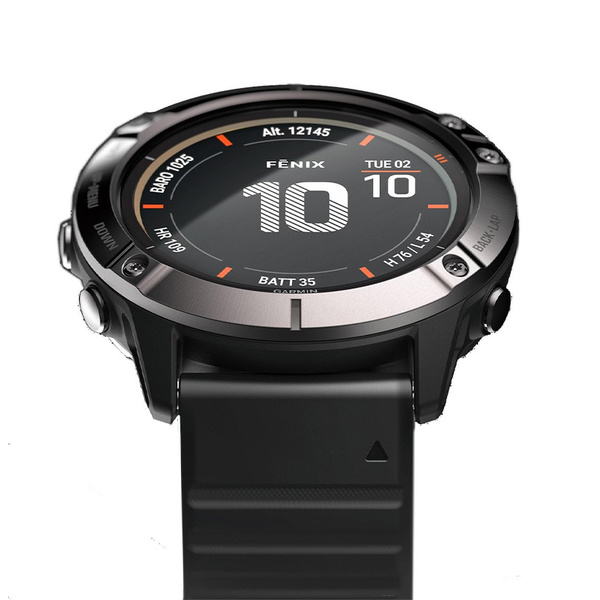 GARMIN Fenix 6X Pro Solar Titanium Carbon Gray DLC with Black Band