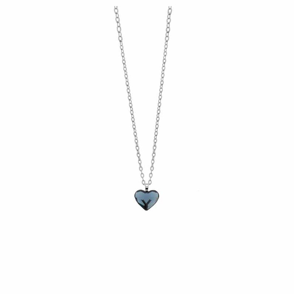 Κολιέ καρδιά από ασήμι 925 με πέτρα Swarovski