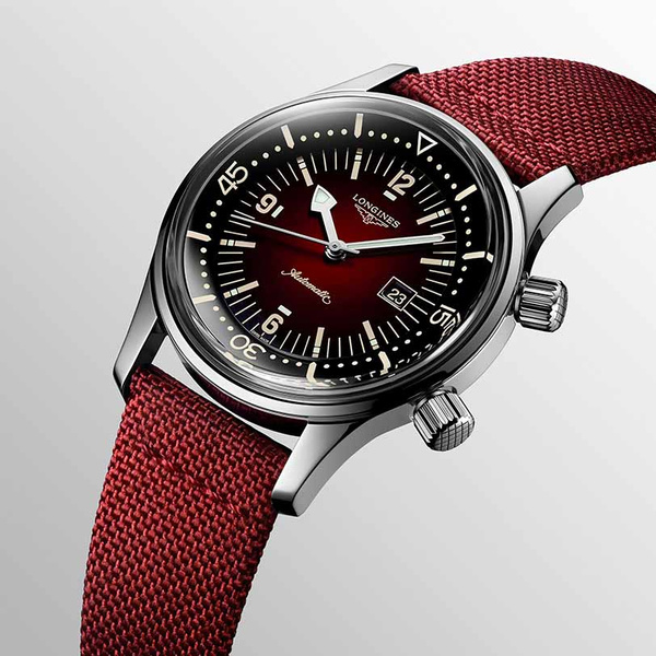 The Longines Legend Diver Watch Automatic Bordeaux