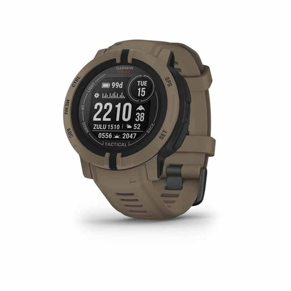 GARMIN Instict 2 Solar Tactical Coyote Tan with Brown Band