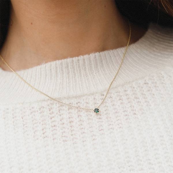 Κολιέ από ασήμι 925 μονόπετρο με πέτρα Swarovski