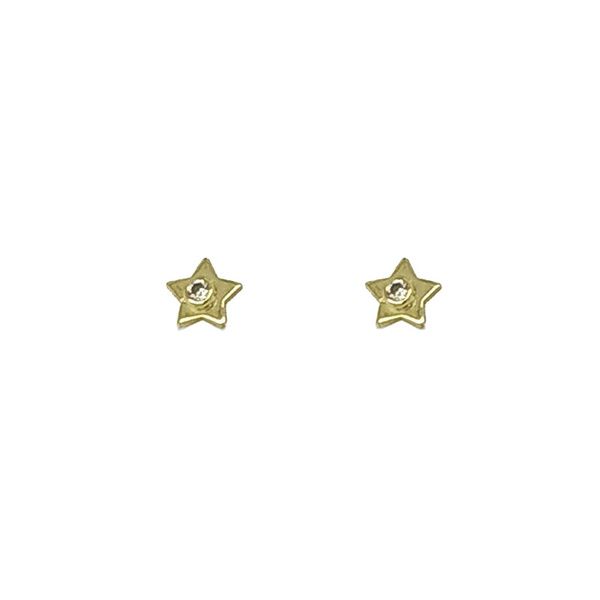 Σκουλαρίκια αστέρι Κ9 χρυσά με ζιργκόν