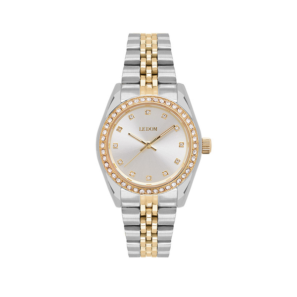 LE DOM Glance silver dial yellow-steel bracelet LD.1492-3