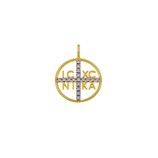 Κωνσταντινάτο Κ14 χρυσό στρογγυλό με ζιργκόν