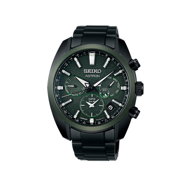 SEIKO Astron GPS Solar Green Dial Black Bracelet