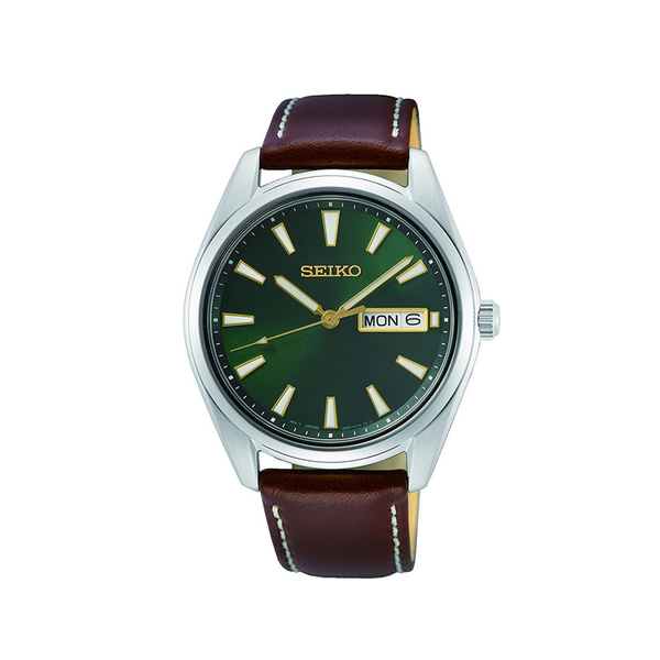 SEIKO Day-Date Green Dial Steel Bracelet