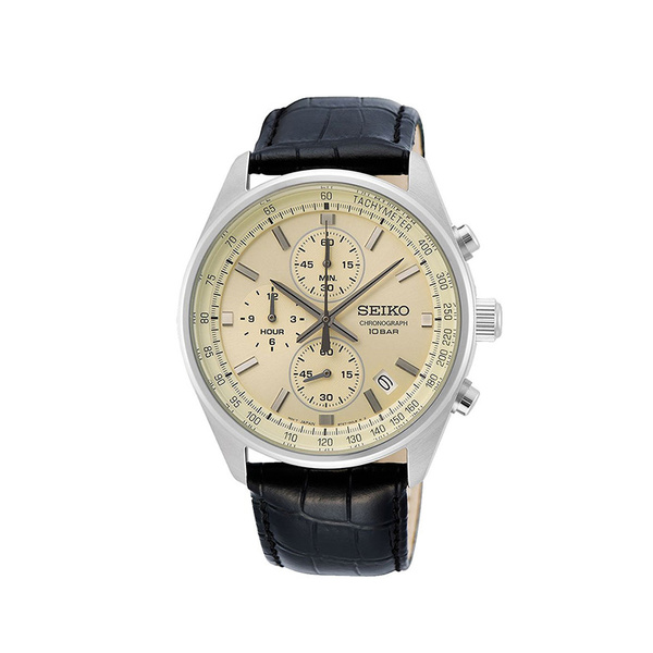 SEIKO Chronograph Beige Dial Steel Bracelet