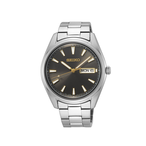 SEIKO Day-Date Grey Dial Steel Bracelet