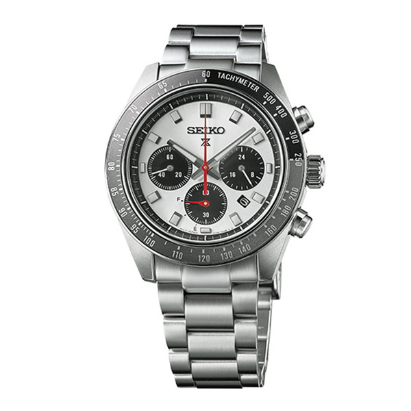 SEIKO Prospex Solar Speedtimer Chronograph Silver Dial Steel Bracelet