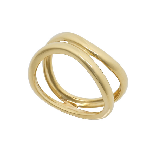 Δαχτυλίδι διπλό Κ14 χρυσό