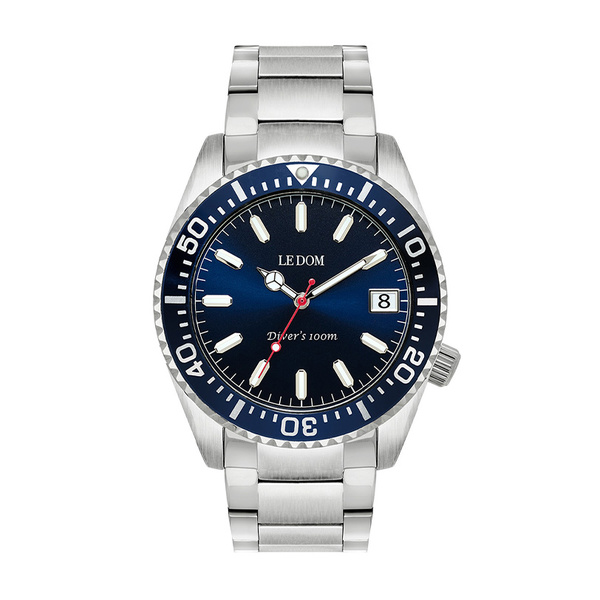 LE DOM Divers blue dial steel bracelet