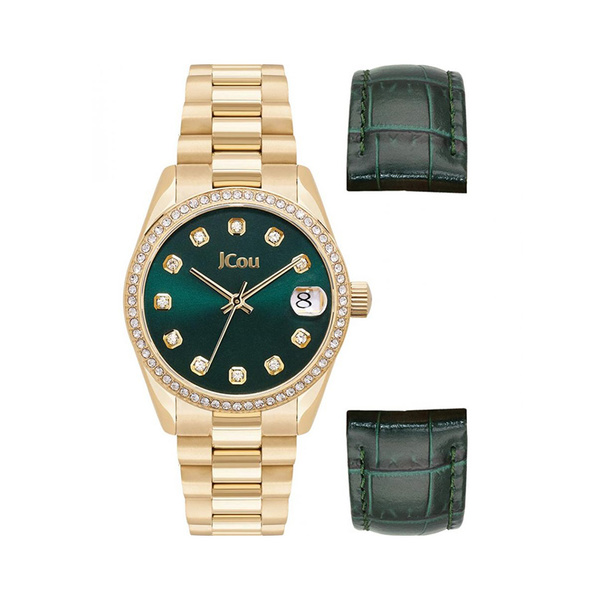 JCOU Gliss Set Box green dial bracelet & strap