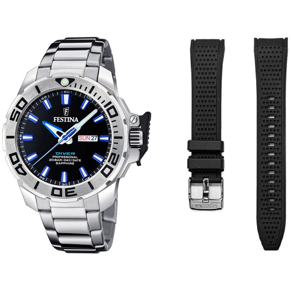 FESTINA Men's Black Stainless Steel Watch Bracelet