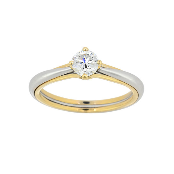 Μονόπετρο δαχτυλίδι Κ18 χρυσό και λευκόχρυσο με διαμάντι 0.50ct , VS1 , F από το GIA