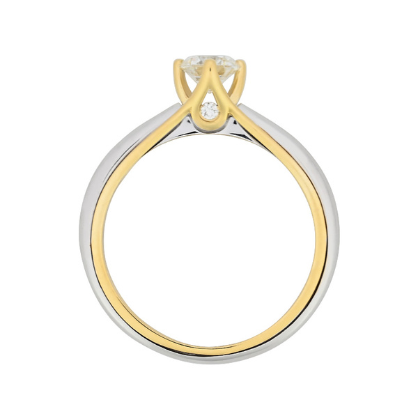 Μονόπετρο δαχτυλίδι Κ18 χρυσό και λευκόχρυσο με διαμάντι 0.50ct , VS1 , F από το GIA