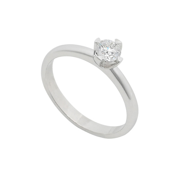 Μονόπετρο δαχτυλίδι Κ18 λευκόχρυσο DIAMONDJOOLS με διαμάντι 0.37ct , VS2 , E από το GIA