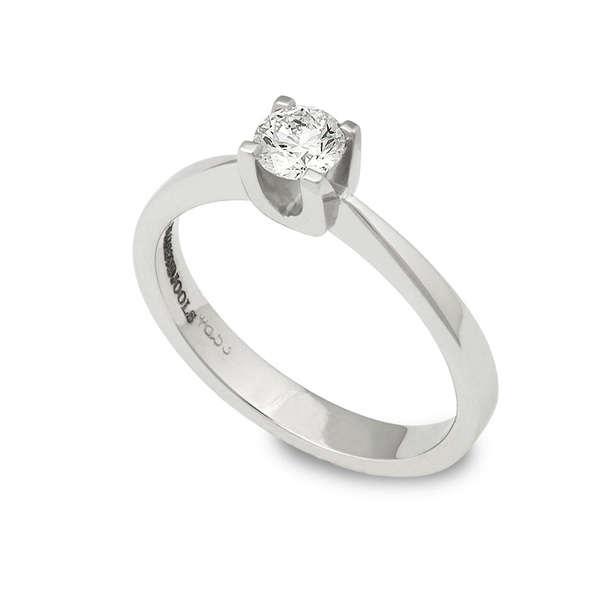 Μονόπετρο δαχτυλίδι Κ18 λευκόχρυσο με διαμάντι 0.34ct , VS2 , G από το IGI