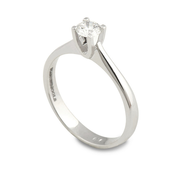 Μονόπετρο δαχτυλίδι Κ18 λευκόχρυσο DIAMONDJOOLS με διαμάντι 0.30ct , VS1 , E από το GIA