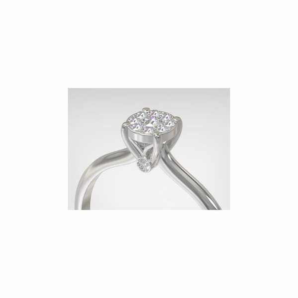 Δαχτυλίδι Κ18 λευκόχρυσο invisible μονόπετρο με διαμάντια