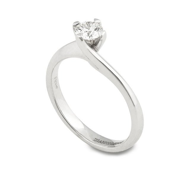 Μονόπετρο δαχτυλίδι Κ18 λευκόχρυσο με διαμάντι 0.40ct , VS1 , E από το GIA