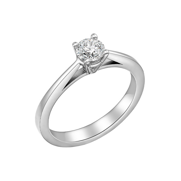Μονόπετρο δαχτυλίδι Κ18 λευκόχρυσο με διαμάντι 0.50ct , VS2 , F από το IGI