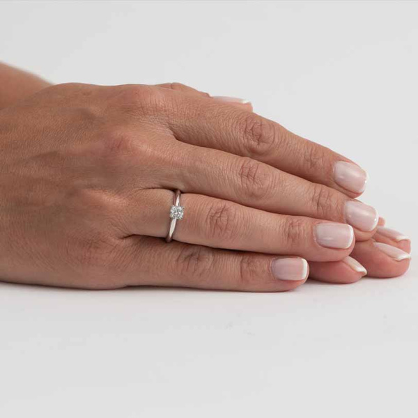 Μονόπετρο δαχτυλίδι Κ18 λευκόχρυσο DIAMONDJOOLS με διαμάντι 0.39ct , VS2 , F από το GIA