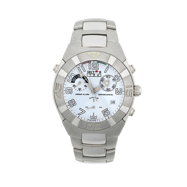 SECTOR 750 Alarm-Chronograph white dial steel bracelet