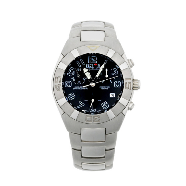 SECTOR 750 Alarm-Chronograph black dial steel bracelet