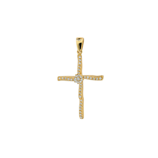 Σταυρός Κ18 χρυσός με διαμάντια