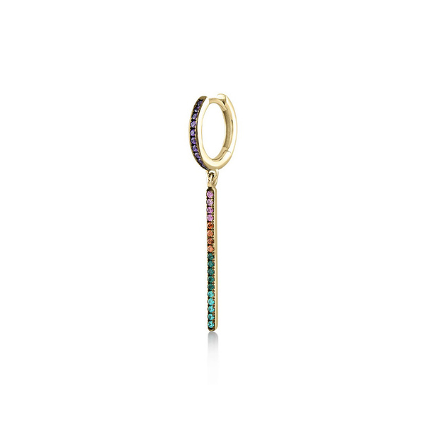 Μονό σκουλαρίκι από ασήμι 925 με χρωματιστά ζιργκόν