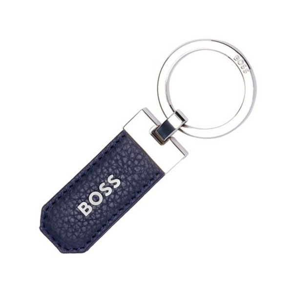 Hugo Boss Classic Grained keyring navy HAK416N