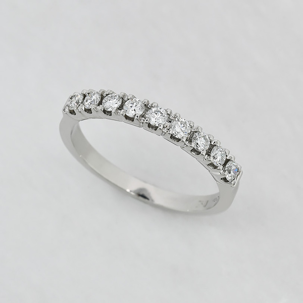 Δαχτυλίδι σειρέ Κ18 λευκόχρυσο με 9 διαμάντια
